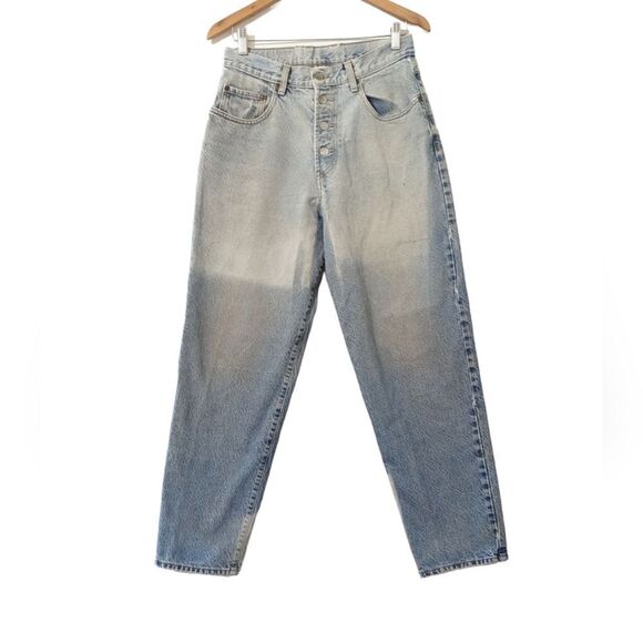 Vintage 90s Lucky Brand Button Fly Relaxed Mom Jeans Faded Distressed Size 14 - Picture 1 of 15